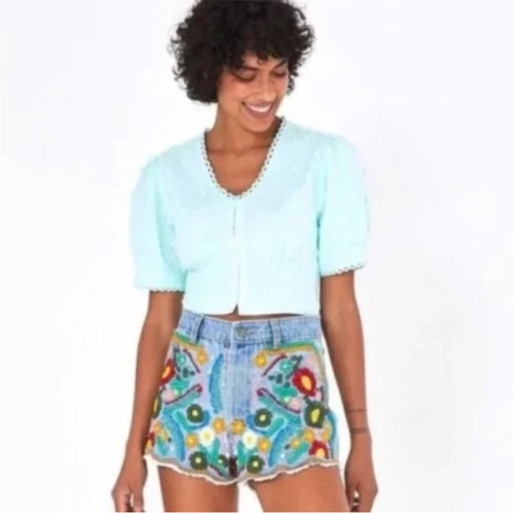 FARM Rio Light Blue Blouse - Picture 2 of 8